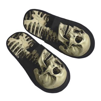 Generic Cotton Slippers A Skeleton Cozy Hotel Slippers Warm Anti-Slide Slipper For Spa Bedroom Winter L