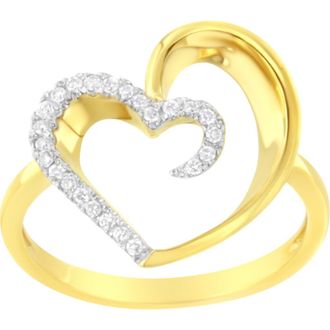 House of Brilliance 14KT Yellow Gold 1/10 ctw. Diamond Heart Shape Ring at Nordstrom, Size 7