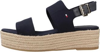 Tommy Hilfiger Sandalen met middelhoge sleehak - Dames - Sandalen - Blauw - 41 EU - Schoenen
