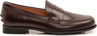 Tod's Brown Logo Loafers