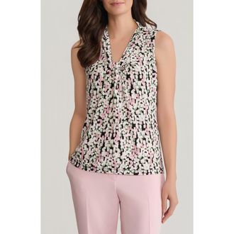 Kasper Knot Front Sleeveless Top in Black Multi at Nordstrom, Size X-Small