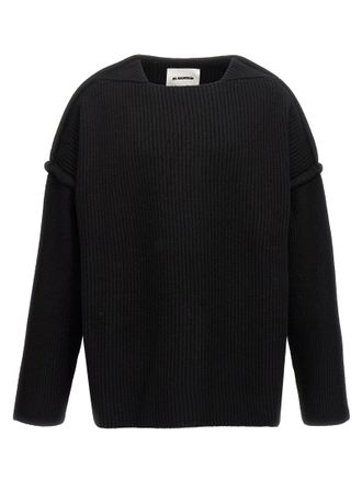 Jil Sander Mens Geometric Neckline Sweater