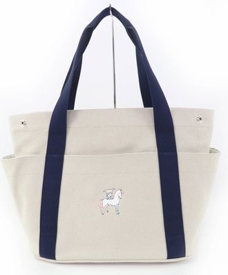 Herm&egrave;s Light Gray Cotton Polyurethane Polyamide Tote Bag (Pre-Owned)