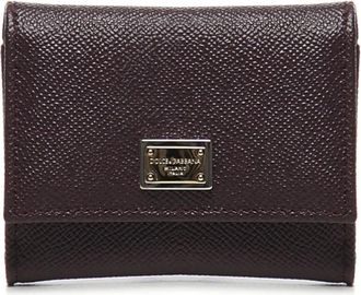 Dolce & Gabbana Logo Tag Dauphine Kalfsleren Portemonnee - Dames - Portefeuilles - Bruin - ONE Size - Leer - Accessoires