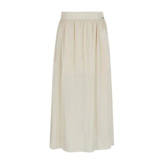 A|X Armani Exchange Midi Skirts, female, Beige, Size: XS Elasticized Midi Skirt