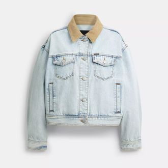 Coach Denim Jacket With Corduroy Collar In Organic Cotton