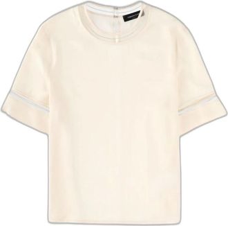 Fabiana Filippi Tops, Dames, Beige, L, Satijn, Acetate Zijden Top