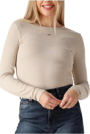 Tommy Jeans Dames, Tops, Beige, Maat: XL Katoen