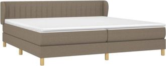 vidaXL Vidaxl - Cama Box Spring Con Colch&oacute;n Tela Gris Taupe 200x200 Cm