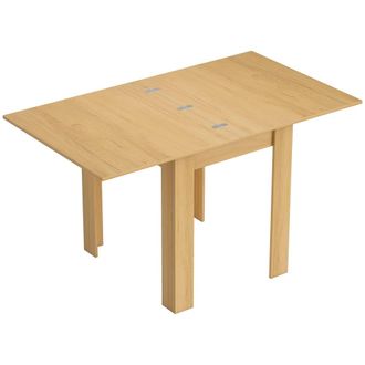 HOMCOM Mesa comedor extensible 140x80x77.5 cm madera natural