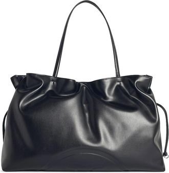 Tory Burch Large Bag With Black Leather Drawstring