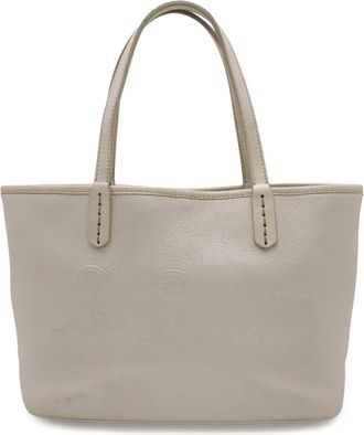 Bulgari Champagne Silver Leather Handbag Shoulder Bag Tote Bag (Pre-Owned)