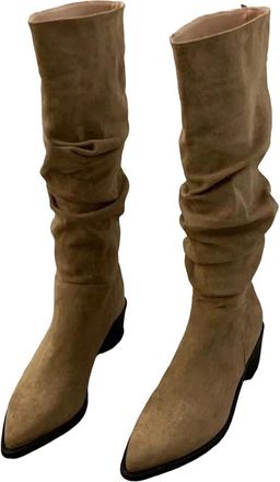 Generic Womens Pointed Toe Knee High Boots Suede Warm Elegant Casual Long Boots