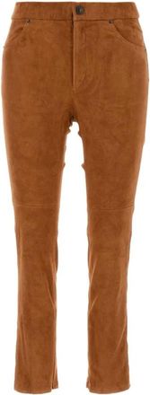Isabel Marant Dorothea Pant - Dames - Leren Broeken - Bruin - XS - Katoen - Broeken
