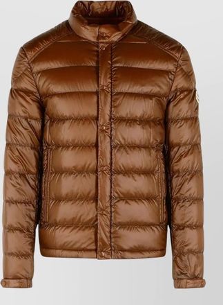 Moncler short down jacket high collar pockets