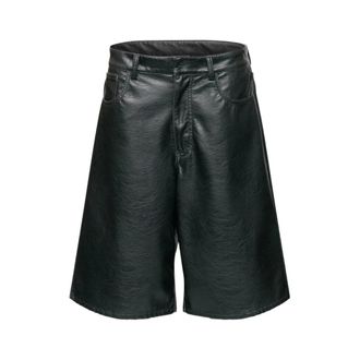 Maison Margiela Dames, Korte broeken, Zwart, Maat: XS Leer