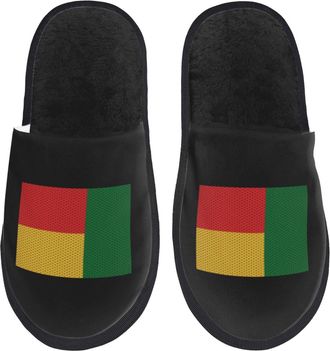 Generic Fluffy Slippers Flag Of Benin Furry Slippers Plush Non Slip House Slipper For Winter Spa Bathroom M