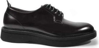 Green George Zwarte Vitello Derby Schoenen Made in Italy - Heren - Veterschoenen - Zwart - 44 EU - Leer - Schoenen