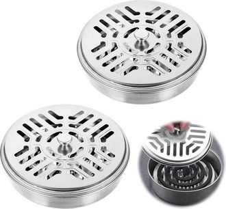 No Brand Juego De 2 Soportes De Acero Inoxidable Para Serpentinas De Incienso Con Tapa De Ventilaci&oacute;n - Cajas Met&aacute;licas Seguras E Ign&iacute;fugas Con Asa, Para Uso I