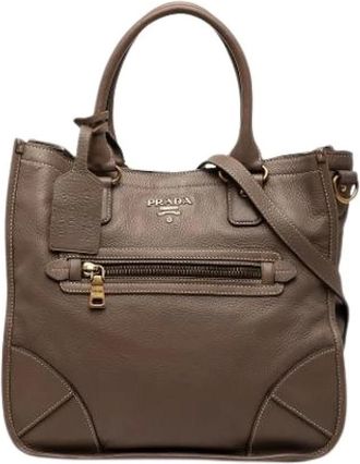 Prada Pre-owned Handbags, female, Brown, Size: ONE SIZE Pre-owned Vintage Satchel
