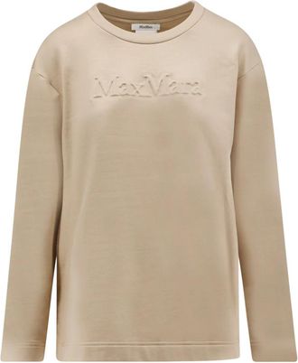 Max Mara Berma Sweatshirt - Dames - Sweatshirts - Beige - L - Katoen - Hoodies & sweatvesten