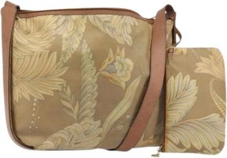 Ferragamo Pre-owned Shoulder Bags, female, Beige, Size: ONE SIZE Pre-owned Canvas Shoulder Bag