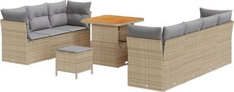 vidaXL Garden Sofa Set with Cushion Manual 10 pcs Beige and light grey vidaXL