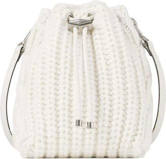 Jimmy Choo London Cinch kleine gebreide tas - Wit