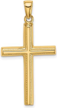 Diamond2Deal 10k Yellow Gold Polished Cross Pendant