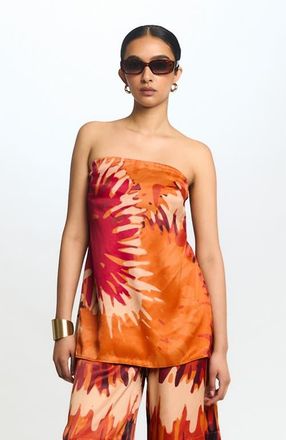 Diarrablu Anais Strapless Top Magma in Magma Orange at Nordstrom, Size Small
