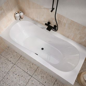 Allibert Ba&ntilde;era Rectangular Duo 180x80x54cm - Blanco Brillante - L&iacute;neas Redondeadas