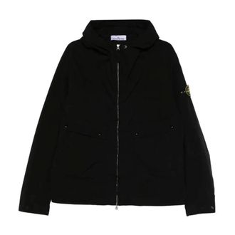 Stone Island Licht Compact Touch Poly-TC Capuchonjack - Heren - Zomerjassen - Zwart - M - Polyester - Jassen