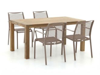 Apple Bee Hawaii/ROUGH-S 160cm dining tuinset 5-delig stapelbaar