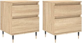 vidaXL Furniture Limited - Mesitas Noche 2 Uds Madera Ingenier&iacute;a Roble