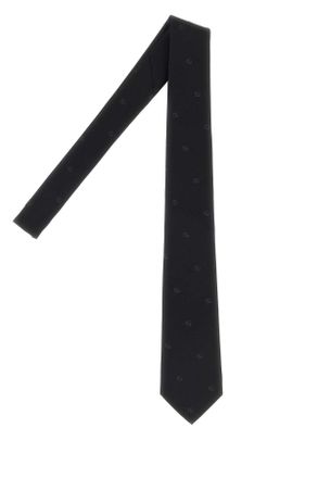 Gucci Mens Black Jacquard Tie Cravatte E Papillon Ties