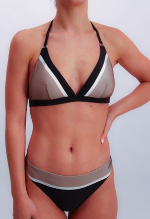 Joop Triangel-Bikini-Top JOOP Colourblock, Damen, Gr. 34, Cup A, schwarz, Microfaser, Obermaterial: 82% Polyamid, 18% Elasthan, unifarben, Bikini-Oberteile