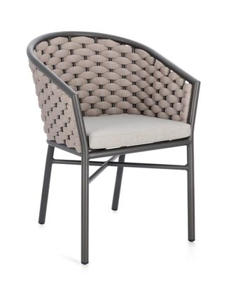 BIZZOTTO Silla con reposabrazos y coj&iacute;n en aluminio antracita/khaki