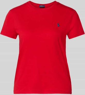 Polo Ralph Lauren T-Shirt mit Label-Stitching in Dunkelrot, Größe XL