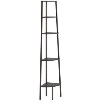 vidaXL Scaffale Angolare a 5 Livelli Nero 45,5x31,5x180 cm - Vidaxl