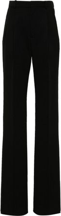 Saint Laurent high-waisted trousers - women - Wool/Cotton/Spandex/Elastane - 40 - Black