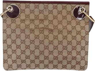Gucci Pre-owned Canvas Schoudertas - unisex - Vintage Schoudertas - Beige - ONE Size - Vintage