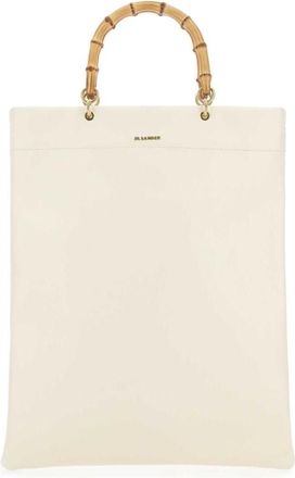 Jil Sander Ivory Leather Medium Shopping Bag