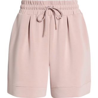 Zella Soft Luxe High Waist Knit Shorts in Pink Fawn at Nordstrom, Size Xx-Large