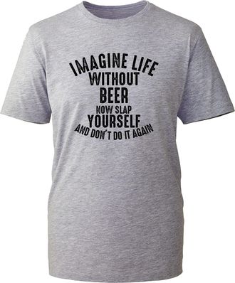 Generic Imagine Life Without Beer T-Shirt Drink Lovers Funny Party Wear Beer Drinking Unisex Gift Tee Top (H Grey, L)