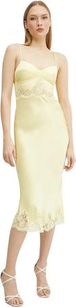 Ermanno Scervino Abito midi in raso con pizzo - - Dresses - Donna - Giallo - S