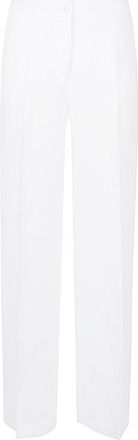Via Masini 80 White Linen blend trousers