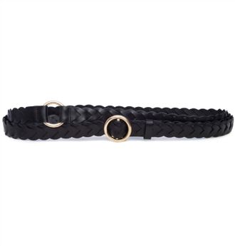 Frame Denim Womens Braided O Ring Wrap Belt In Noir