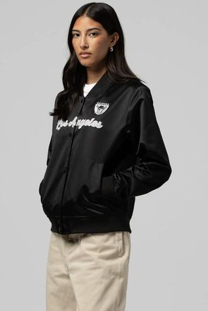 Mitchell & Ness Womens Mitchell & Ness Black Las Vegas Raiders Full-Snap Satin Jacket at Nordstrom, Size X-Small