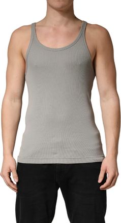 Dolce & Gabbana Gray Sleeveless Round Neck Tank Top Mens T-shirt (Pre-Owned)