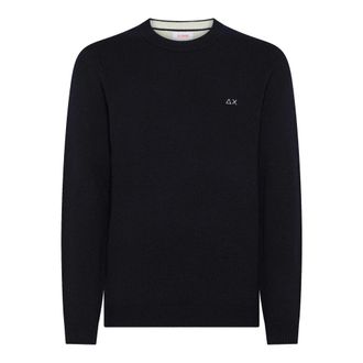 Sun 68 Round-neck Knitwear, male, Blue, L, Jumper Warm L/S